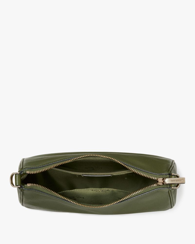 Kate Spade,Rosie Medium Shoulder Bag,Leather,Lining Leather,Shoulder Bag,Coin,Logo,Metal,Lined,Casual,Olive