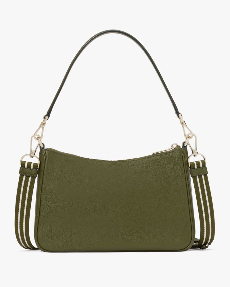 Kate Spade,Rosie Medium Shoulder Bag,Leather,Lining Leather,Shoulder Bag,Coin,Logo,Metal,Lined,Casual,Olive
