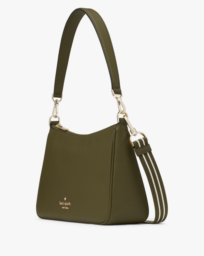 Kate Spade,Rosie Shoulder Bag,Lining Leather,Leather,Shoulder Bag,Coin,Logo,Stripe,Metal,Word Embellishment,Lined,Casual,