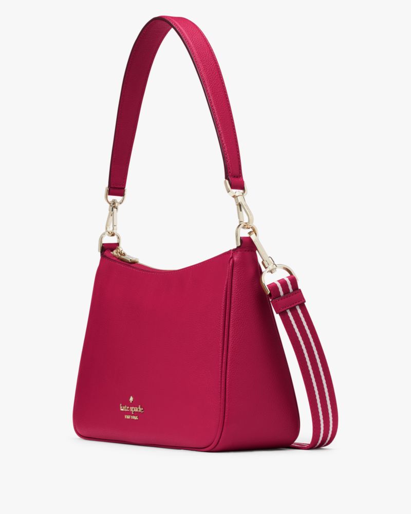 Kate Spade,Rosie Medium Shoulder Bag,Leather,Lining Leather,Shoulder Bag,Coin,Logo,Metal,Lined,Casual,Fuchsia