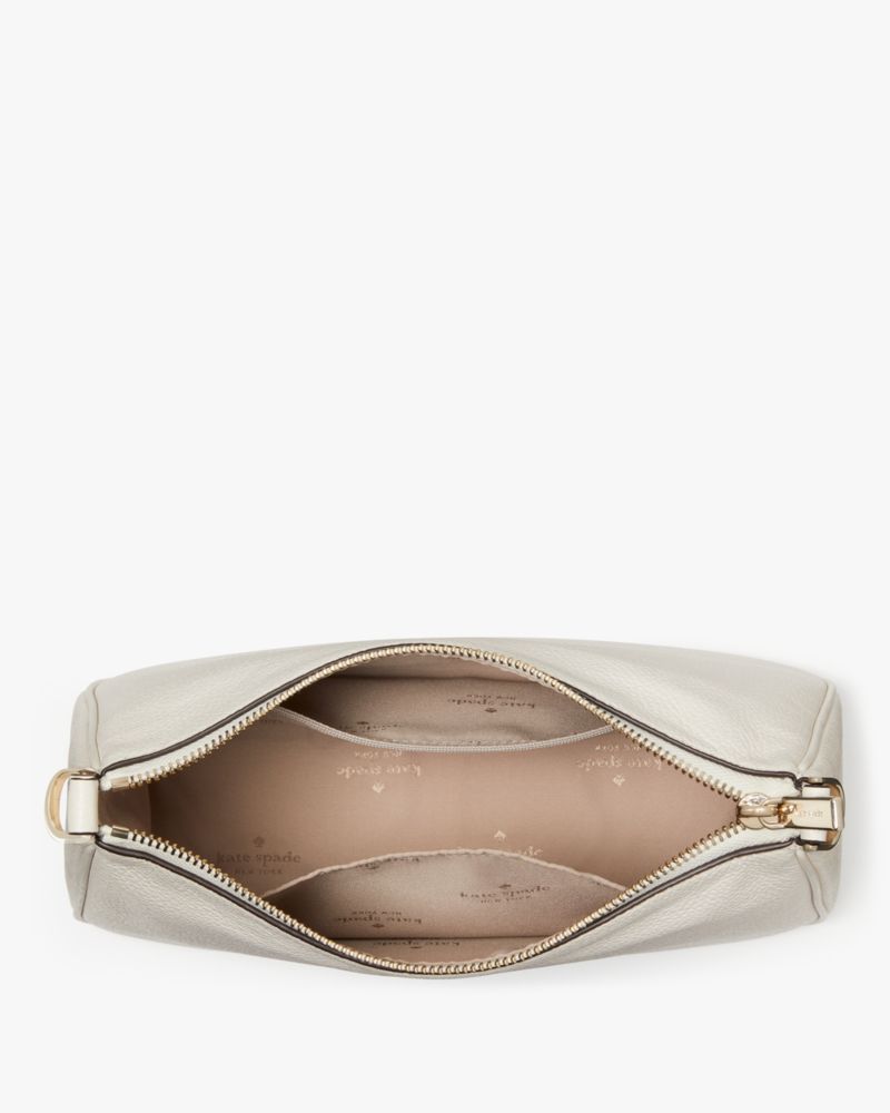 Kate Spade,Rosie Medium Shoulder Bag,Lining Leather,Leather,Shoulder Bag,Coin,Logo,Stripe,Metal,Word Embellishment,Lined,C...,Cream,White