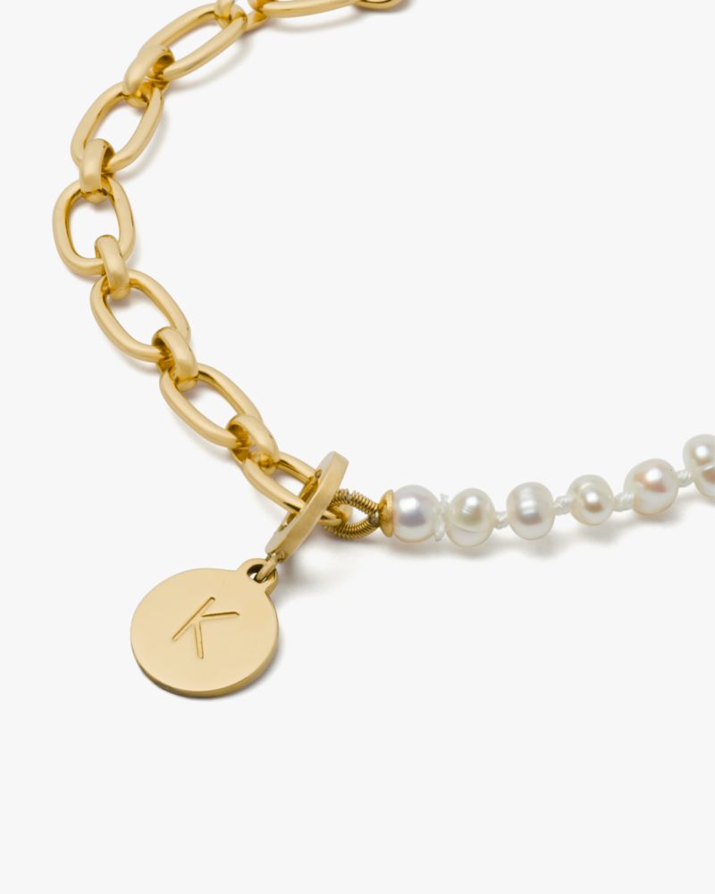 Kate Spade,One In A Million Chain & Pearl Line Bracelet,Gold