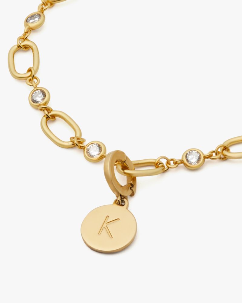 Kate Spade,One In A Million Chain & Crystal Line Bracelet,Gold