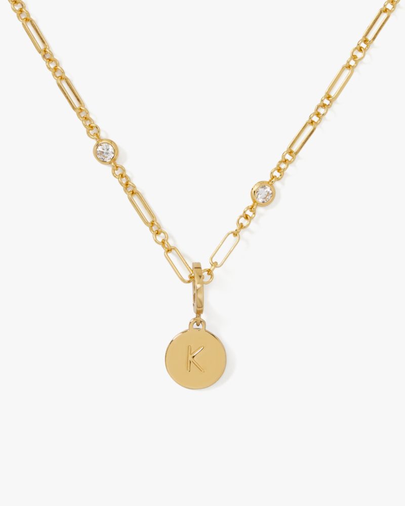 Kate Spade,One In A Million Chain & Crystal Necklace,Clear/Gold