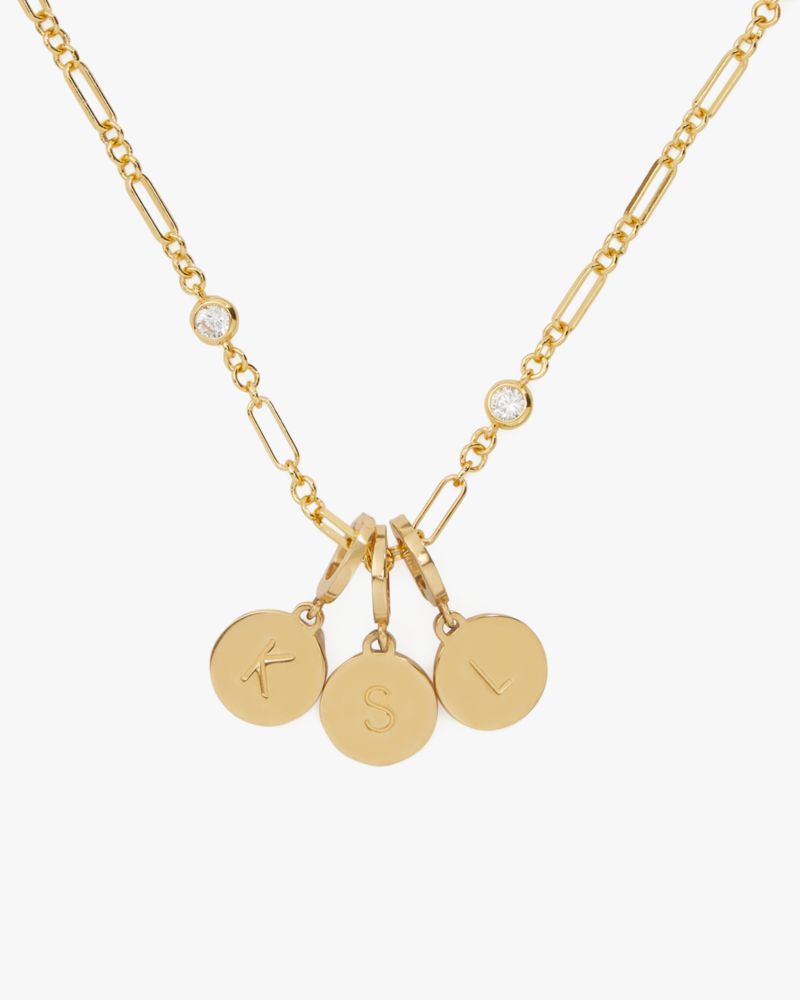 Kate Spade,One In A Million Chain & Crystal Necklace,Single Strand,Crystal,Chain Link,Gem Embellishment,Casual,Clear