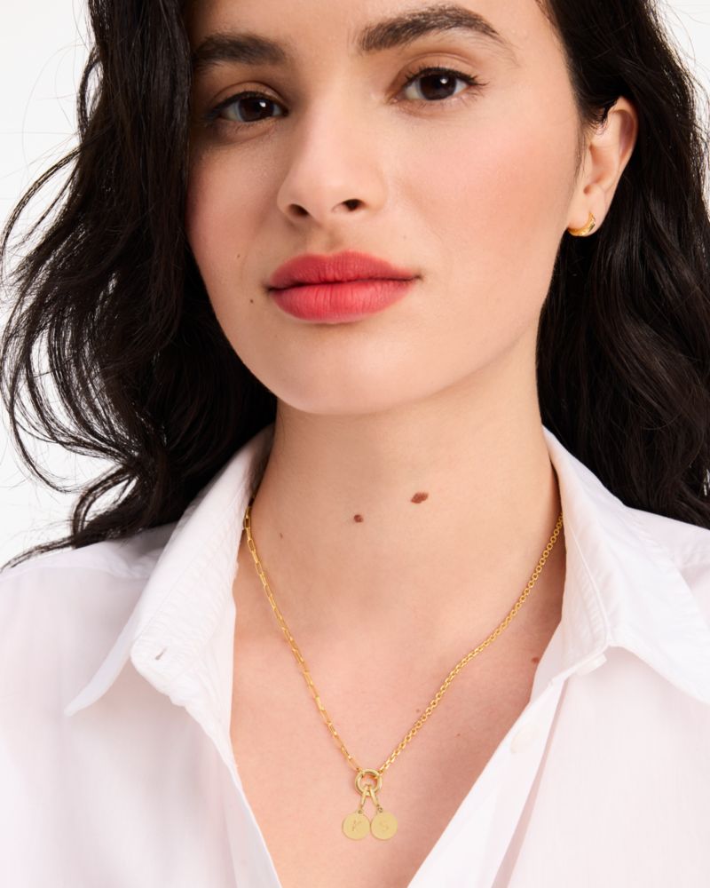 Kate Spade,One In A Million Mixed Chain Necklace,Single Strand,Metal Material,Logo,Heart Embellishment,Casual,
