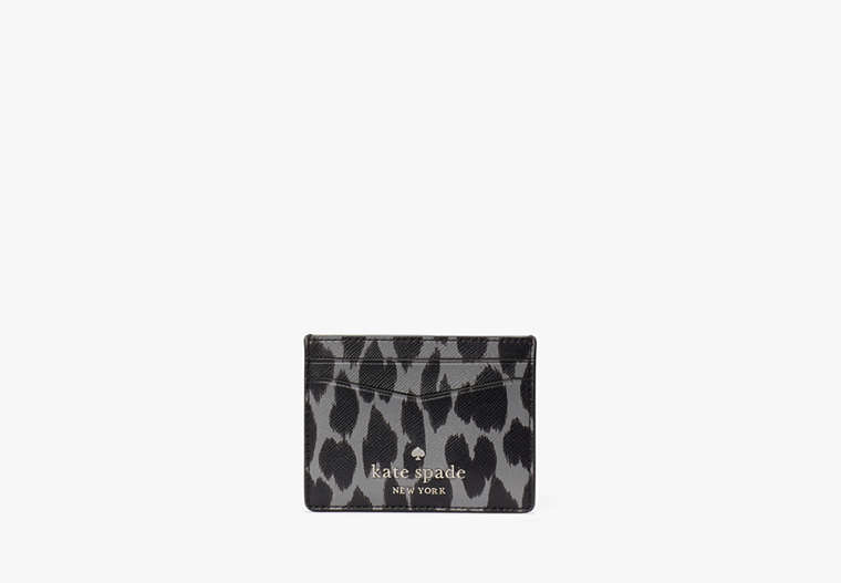 Kate Spade,Staci Small Slim Card Holder,Spotted Animal Printed image number 0