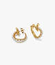 Kate Spade,Dazzling Dragon Hoops,Clear/Gold