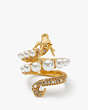 Kate Spade,Dazzling Dragon Wrap Ring,Clear/Gold