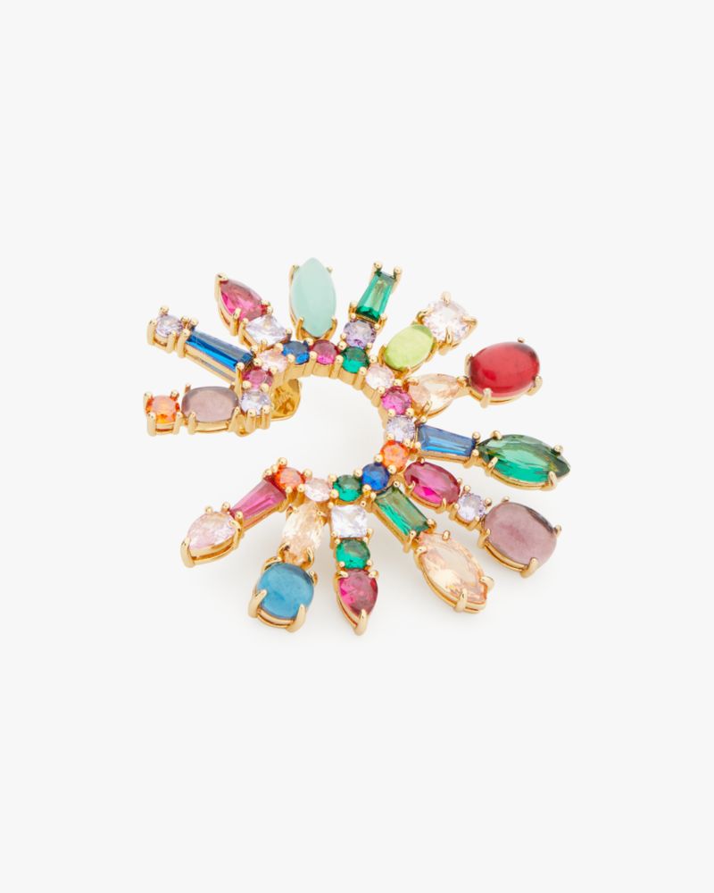 Kate Spade クリスタル装飾のフープ Kate Spade New York Gold Frog & Flower Hinged Cuff Bracelet