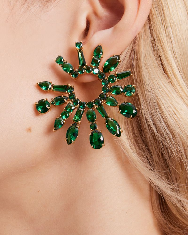 Kate Spade,Showtime Statement Hoops,Emerald