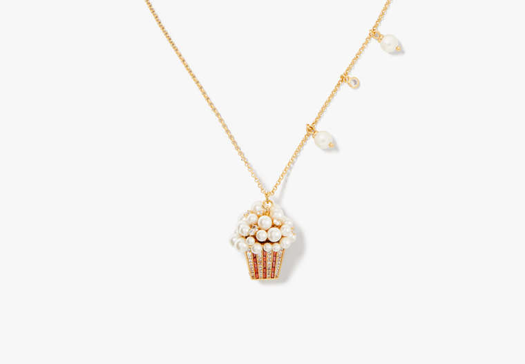 Kate Spade,Winter Carnival Popcorn Pendant,Clear/Red/Gold