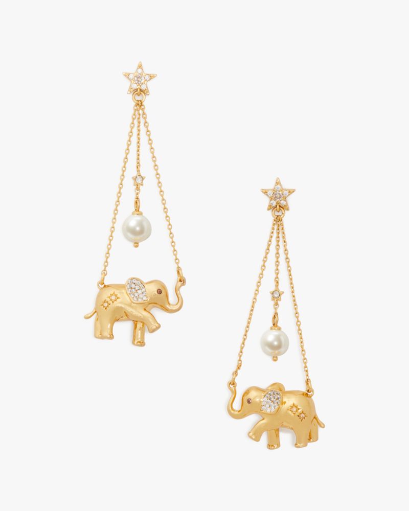 Kate Spade,Winter Carnival Statement Earrings,Clear/Gold