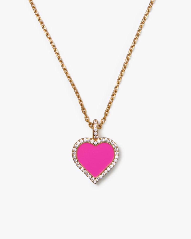 Kate Spade,Take Heart Pendant Boxed Set,Pink/Gold