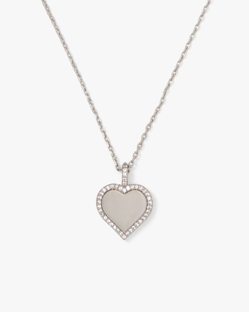 Kate Spade,Take Heart Pendant Boxed Set,Clear/Silver