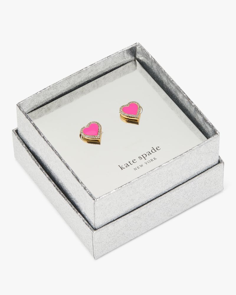 Kate Spade,Take Heart Studs Boxed Set,Pink/Gold