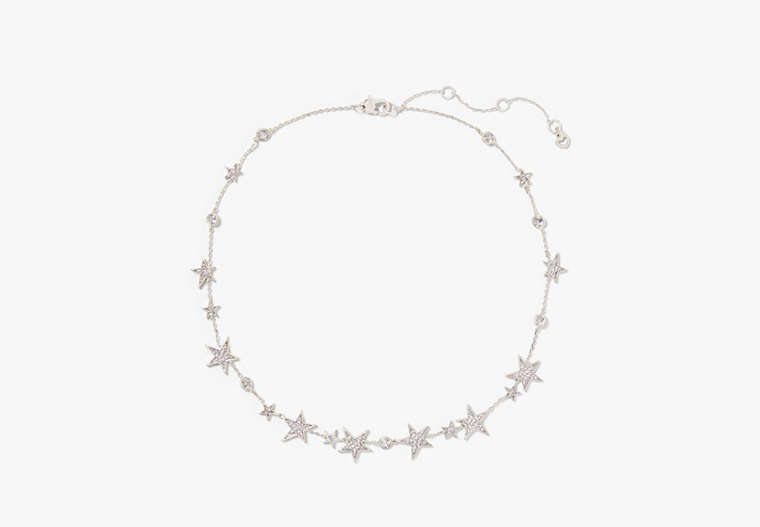 Kate Spade,You're A Star Necklace,Clear/Silver image number 0