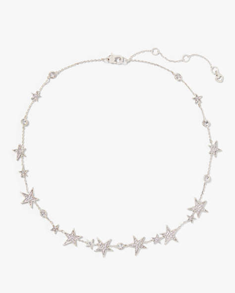 Kate Spade,You're A Star Necklace,Clear/Silver