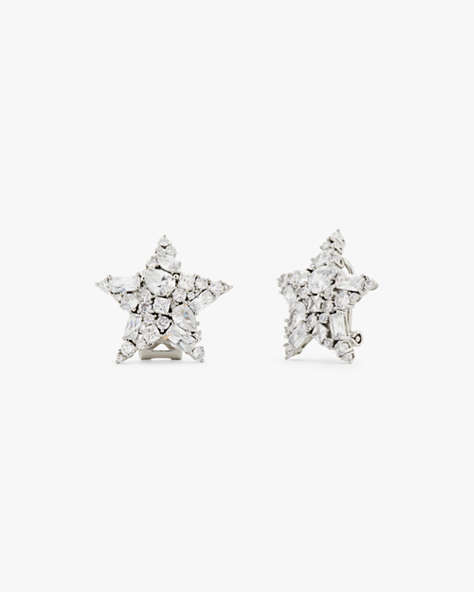 Kate Spade,You're A Star Statement Studs,Clear/Silver