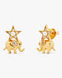 Kate Spade,Winter Carnival Charm Studs,Clear/Gold