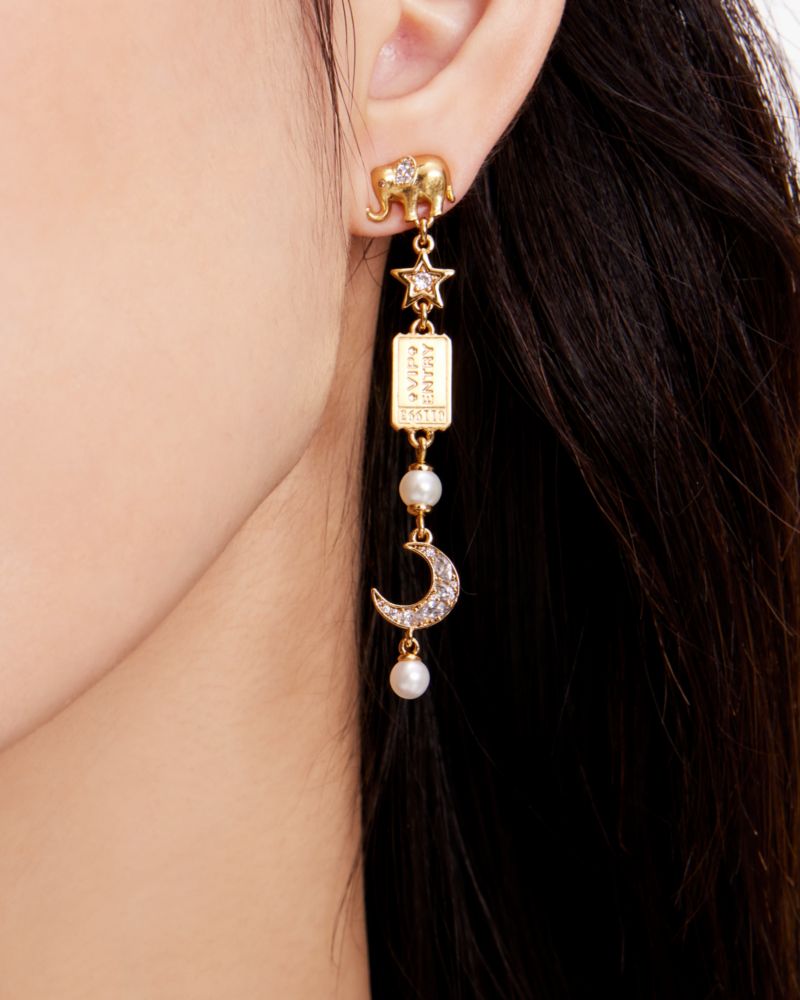 Kate Spade,Winter Carnival Charm Linear Earrings,