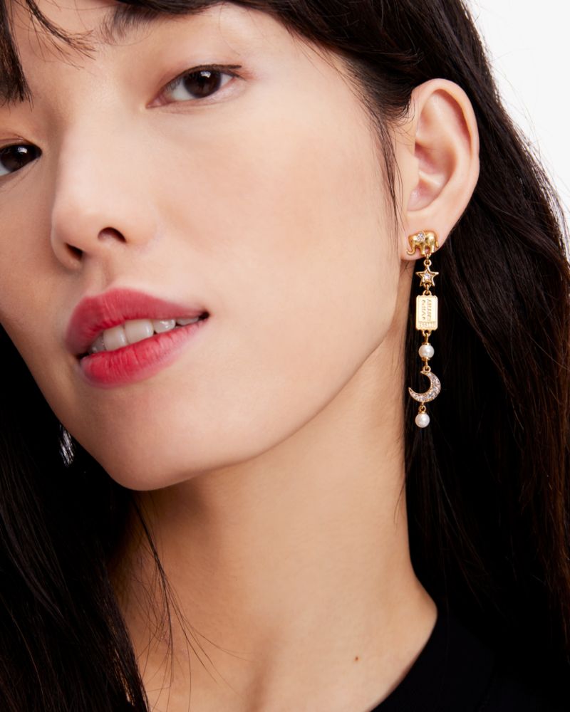 Kate Spade,Winter Carnival Charm Linear Earrings,