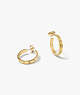 Kate Spade,Set In Stone Star Hoops,Clear/Gold