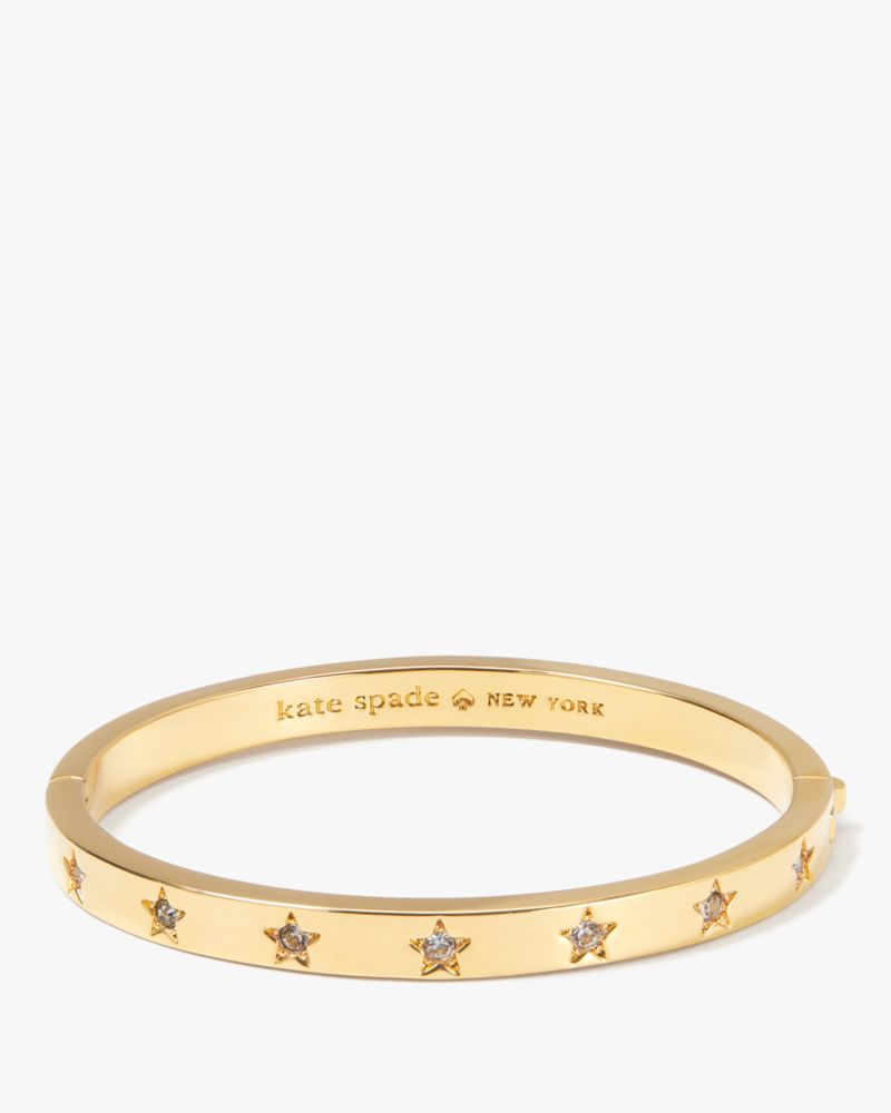 Kate Spade,セット イン ストーン スター ヒンジド バングル,ブレスレット,クリア/ゴールド