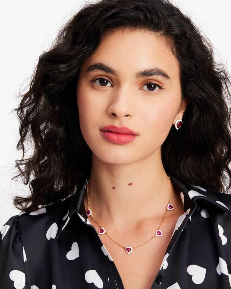Kate Spade,スウィートハート ステーション ネックレス,ジュエリー,レッドマルチ