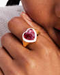 Kate Spade,Sweetheart Signet Ring,Red Multi