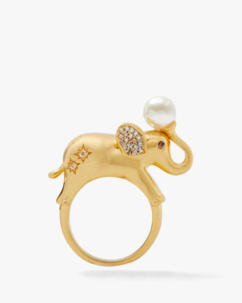 Kate Spade,Winter Carnival Ring,Clear/Gold
