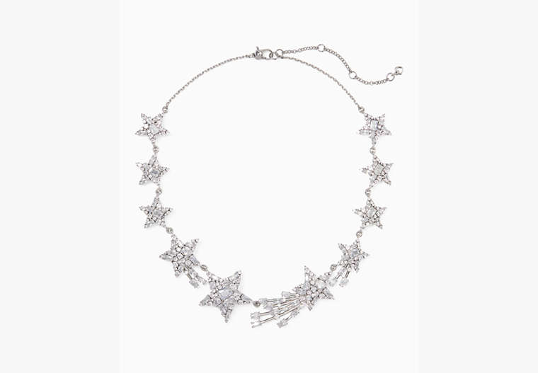 Kate Spade,You're A Star Statement Necklace,Clear/Silver