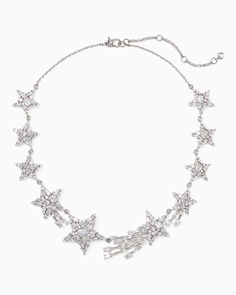 Kate Spade,You're A Star Statement Necklace,Clear/Silver