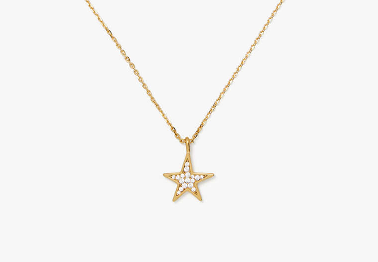 Kate Spade,You're A Star Pendant,Clear/Gold image number 0
