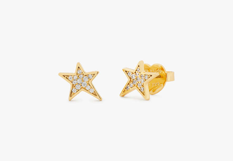 Kate Spade,You're A Star Studs,Clear/Gold image number 0