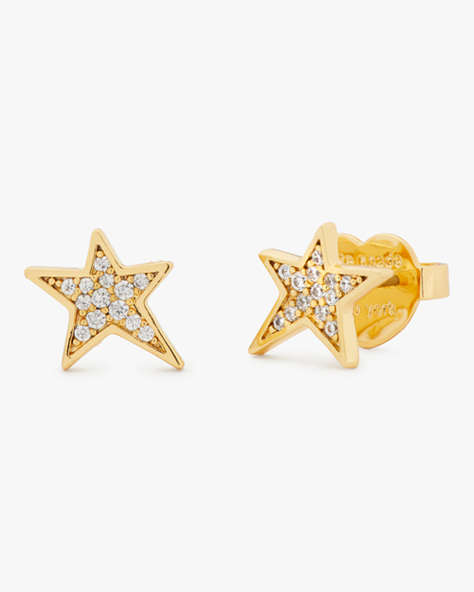 Kate Spade,You're A Star Studs,Clear/Gold