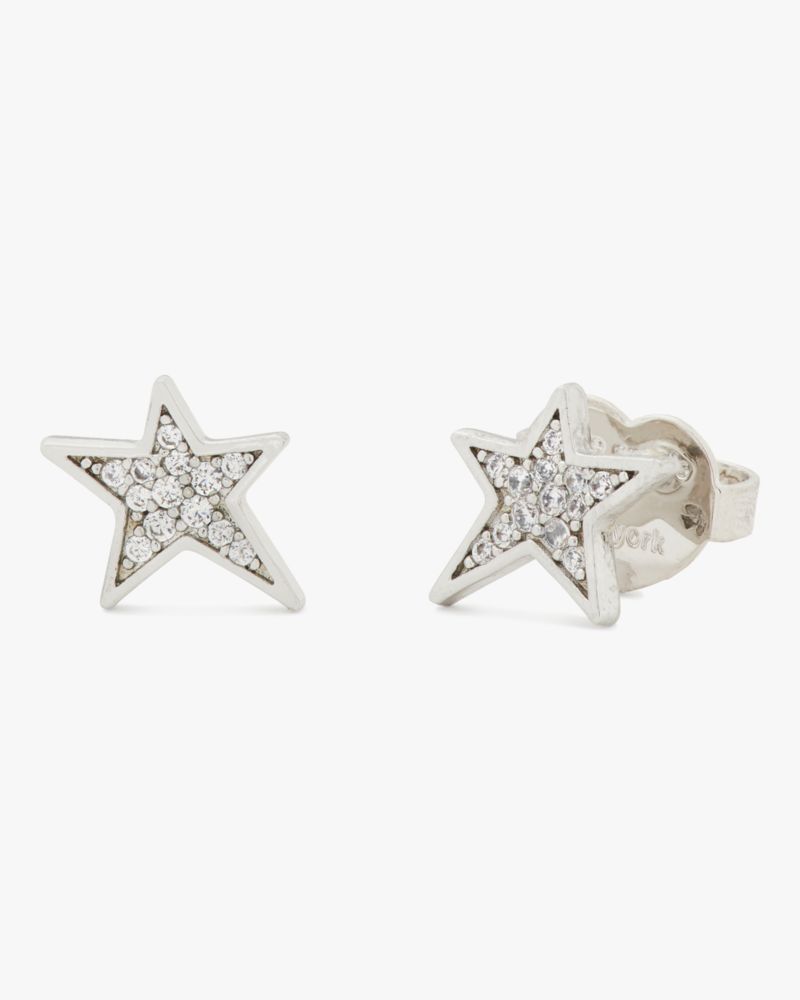 Kate Spade,You're A Star Studs,Clear/Silver