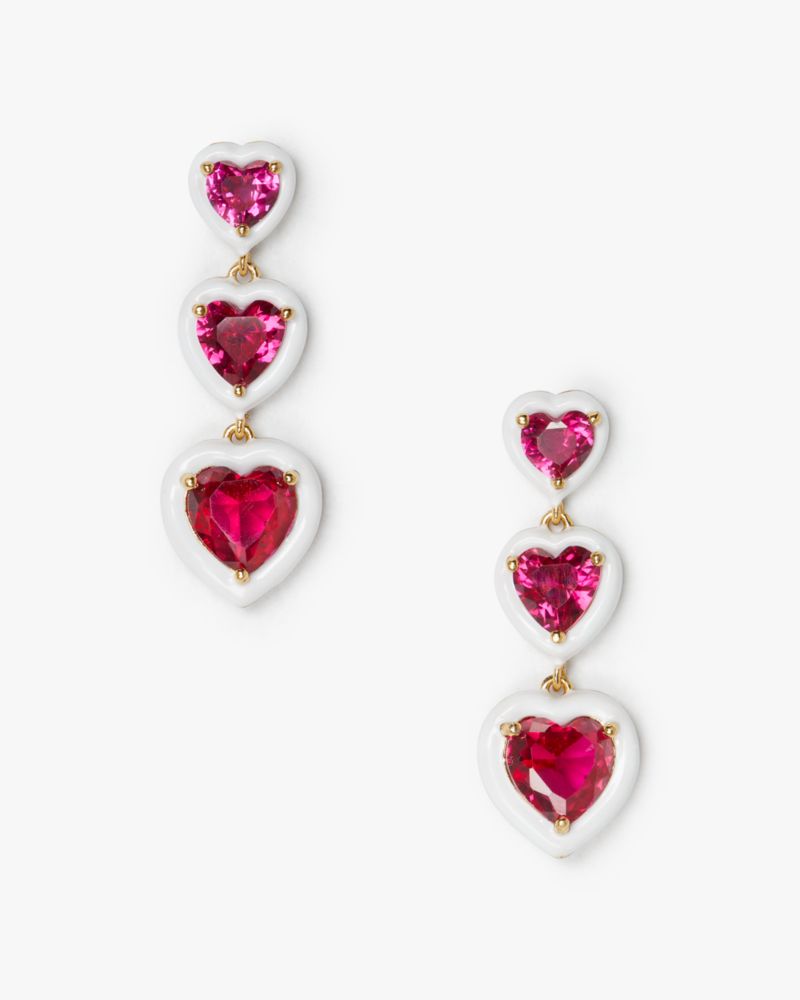 Kate Spade,Sweetheart Linear Earrings,Red Multi