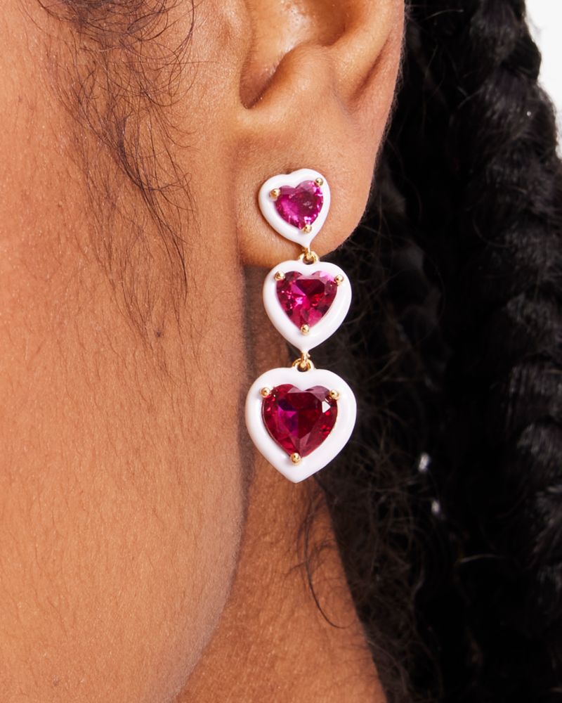 Kate spade red heart on sale earrings