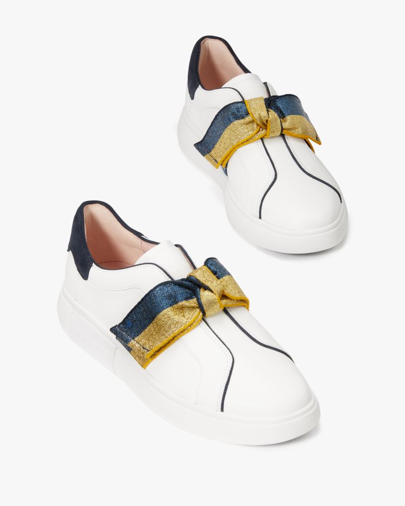 Kate Spade,Lexi Sneakers,Tru Wht/ Gold/ Ryl Blue