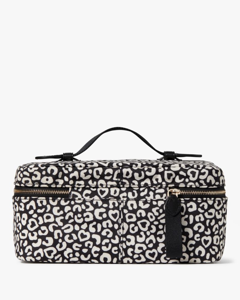 Kate Spade,Chelsea Leopard Heart Travel Cosmetic,