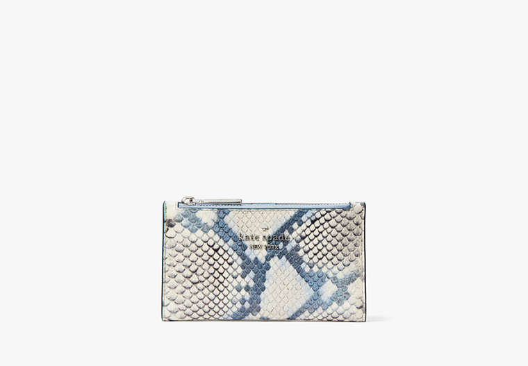Kate Spade,Leila Small Slim Bifold Wallet,Muted Blue Multi image number 0