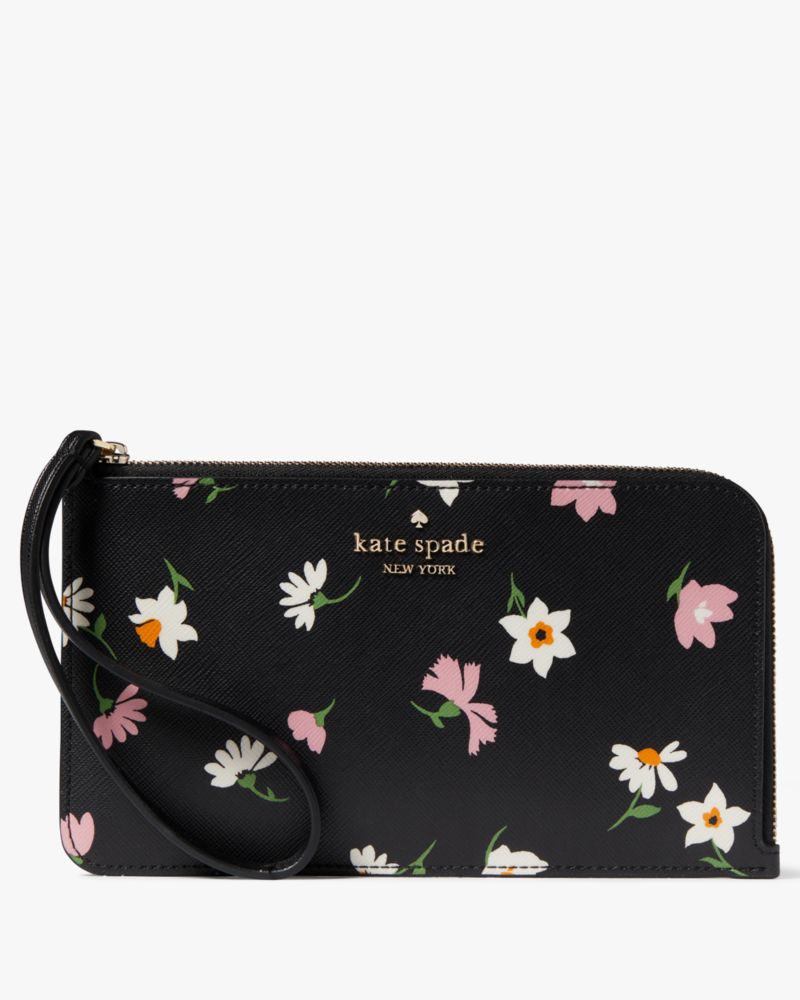 Kate Spade,Lucy Floral Waltz Medium L-Zip Wristlet,