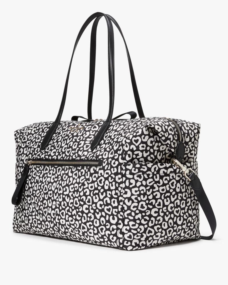 Kate Spade,Chelsea Leopard Heart Weekender,Black Multi