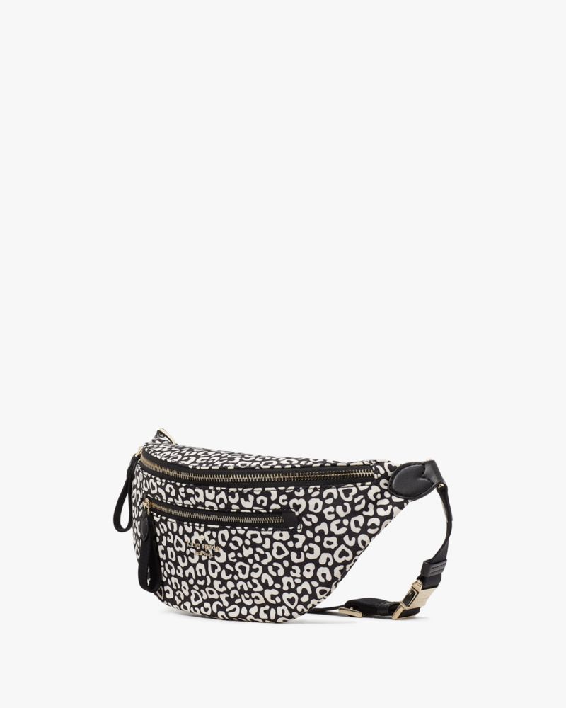 Kate Spade,Chelsea Leopard Heart Belt Bag,Lining Recycled Polyester,Lining Nylon,Belt Bag,Logo,Metal,Lined,Casual,