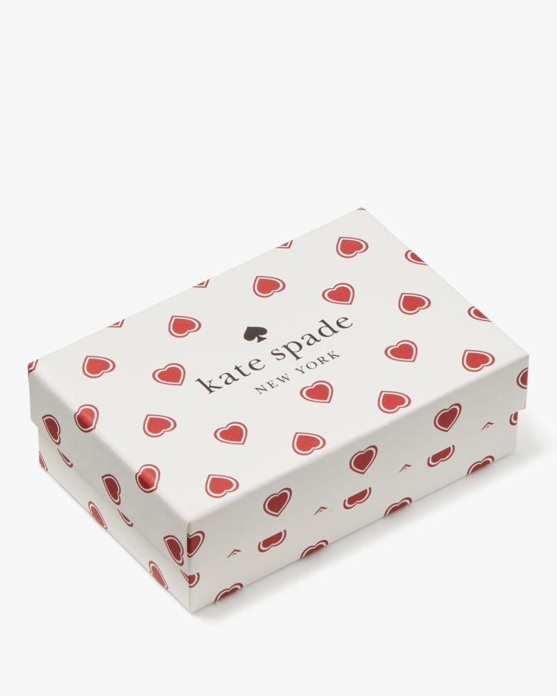 Kate Spade,マディソン ハートフェルト ジオ プリント ボックス スモール カード ホルダー リスレット,財布小物,クリームマルチ