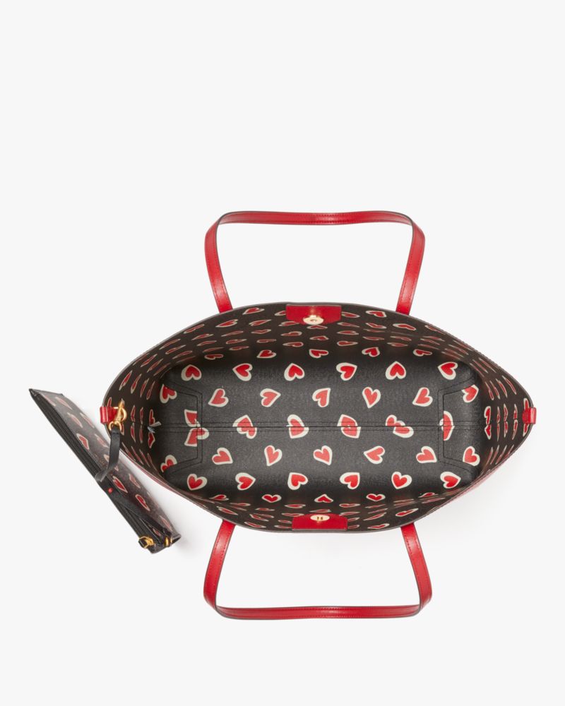 Kate Spade,Bleecker Stencil Hearts Pop Large Tote,