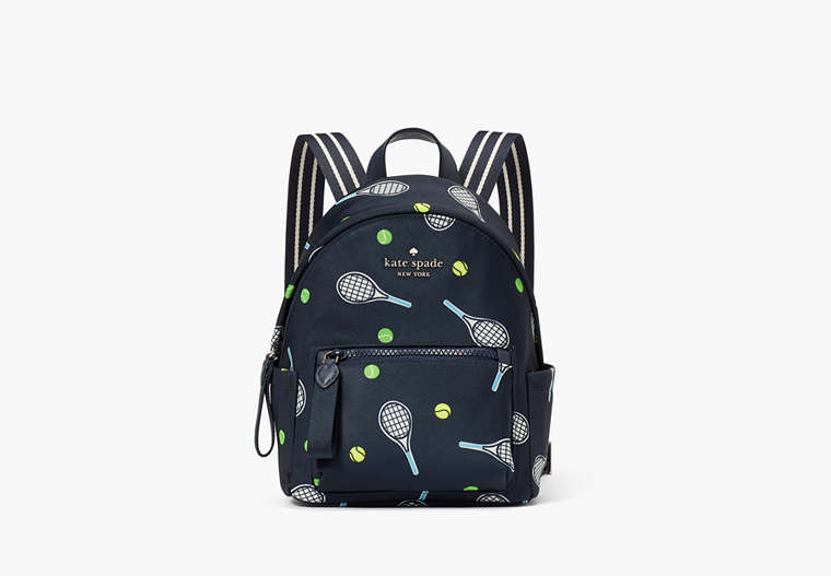 Kate Spade,Chelsea Racquet And Ball Printed Mini Backpack,Blazer Blue Multi