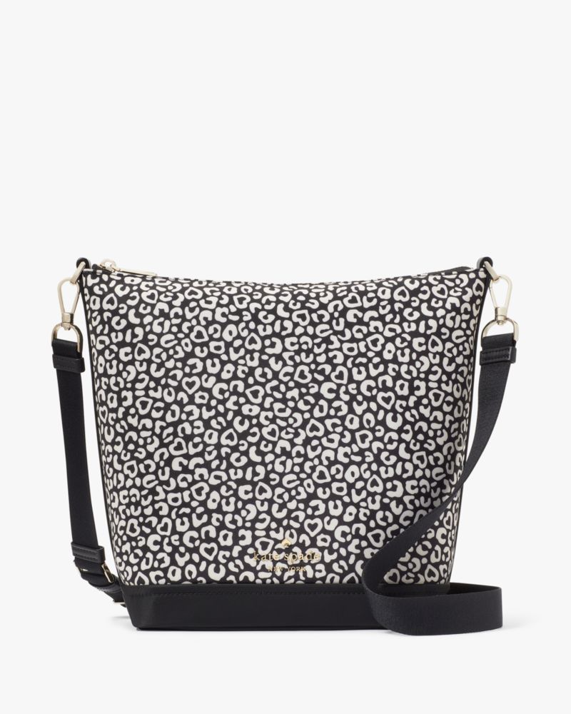 Kate Spade,Chelsea Leopard Duffle Crossbody,Lining Polyester,Lining Nylon,Crossbody,Logo,Metal,Color Block,Lined,Casual,Multi Color