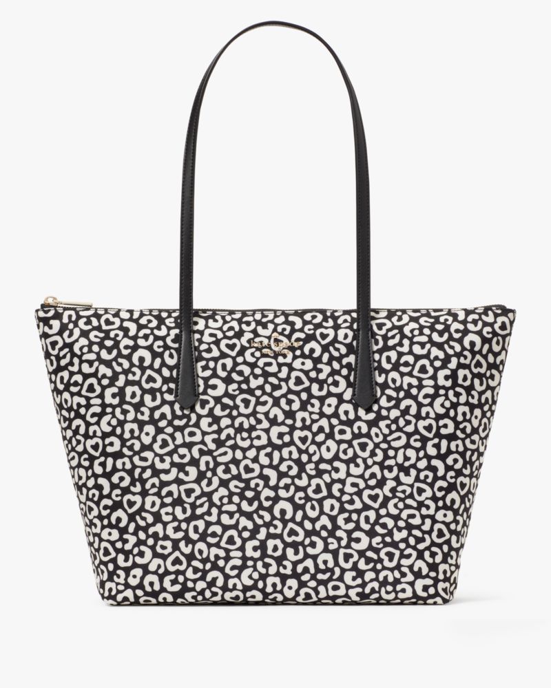 Black tote best sale with leopard lining